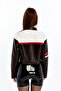 Women's Oversized Puff Coat Printed Racing Style Jacket Streetwear Trend White - 7