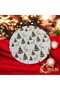 Cream Pine Tree and Deer Christmas Foot Rug, New Year's Pine Tree Skirt and Underlay Washable