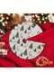 Cream Pine Tree and Deer Christmas Foot Rug, New Year's Pine Tree Skirt and Underlay Washable - 3