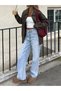 Women's Light Blue High Waist Wide Leg Baggy Jean Pants Relaxed Fit Street Style 4 Seasons