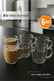 Set of 6 Transparent Mica Cups with Handles Mica Cup Set