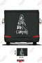 Caravan Sticker Covering with the Text'Go Camping' and an Image of a Tent and a Tree