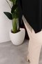 Women's Testtür Clothing Crew Neck Slit Detail Stone and Balloon Sleeve Oversized Stylish Knitwear Tunic - 2
