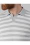 Italian Style S Slim Fit Polo Collar Striped Knitwear T-Shirt Gray T14050 - 2