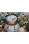 Tree Snowman Jacquard Woven Tapetry Decorative Christmas Silvery 45*45 Cushion - 5