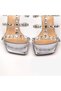Women's Silver Chunky Crystal Stone Banded Goblet Heeled Evening Dress Heeled Slippers Sandals - 3