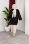 Women's Testtür Clothing Crew Neck Slit Detail Stone and Balloon Sleeve Oversized Stylish Knitwear Tunic - 8