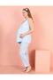 Women's Maternity 3-Piece Pajama Set – Stylish Lace and Bow Detail - 4