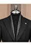 Italian Style S Slim Fit Peaked Lapel Men's Single Jacket Black T14905 - 2