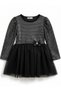 Girl's Shiny Bow Black Tutu Dress - 3