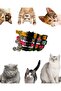 Colorful Patterned Adjustable Cat Collar 10 mm 18/28 cm - with Bell, Secure Buckle - 3