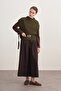 Women's Gabardine Double Pleated Trousers Brown - 3