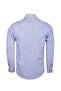 Slim Fit Red Detailed Pinstripe Cotton Men's Shirt - 5