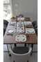 Jute, Square American Dinner Set / 6 Pieces Placemats / 1 Piece Runner / 1 Piece Bread Basket