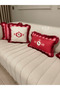 Premium |   Love Birds Pink Series Tasseled 5-Piece Throw Pillow Cover Set - 6