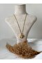 Gold Figure Steel Necklace with Paperclip Chain - 2