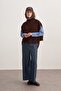 Women's Gabardine Culotte Pants Jeans Blue