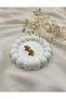 Gold Color Flower Shaped Earrings – Elegant Ear Accessory with Embossed Leaf Detail - 5