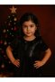 Girls' Half Sleeve Bow Detail Sequin Dress - 3