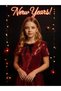 Girls' Half Sleeve Bow Detail Sequin Dress - 5