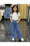 Girl's Jean Trousers Palazzo Wide Leg Stone Detailed Jeans