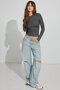 Smoked Crew Neck Slim Fit Women's Bodysuit Mg2564 - 4