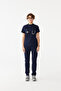 Cosmos Navy Blue Judge Collar Stretch Fabric Nurse and Doctor Uniform Set Scrubs Hospital Uniform - 3