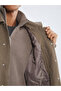 Lcw Vision Brown Standard Fit Shirt Collar Men's Stamp Coat - 3