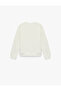 Long Sleeve Crew Neck Sequined New Year Themed Sweatshirt - 2