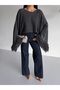 Tassel Sleeve Crop Women's Knitwear - 7