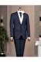 Italian Style S Slim Fit Mono Collar Jacket Pants Suit Navy Blue T14760