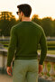 Men's Trend Casual Long V-Neck Khaki Sweater - 5