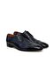 Dark Blue Color Lace-Up Genuine Leather Men's Shoes