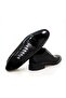 Black Color Lace-Up Genuine Leather Men's Shoes - 2