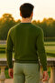 Men's Trend Casual Long V-Neck Khaki Sweater - 6