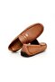 Tan Color Laceless Genuine Leather Men's Shoes - 2