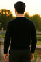 Men's Trend Casual Long V-Neck Black Sweater - 5