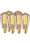 Vintage Edison ST64 Dimmable 40W Antique LED Bulb, 2300K Warm White, E26/E27, Pack of 6