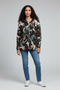 Women's Digital Print Camouflage Patterned Interlock Fabric K Hooded Cardigan - 2