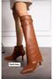 Love Giydemi Thick Heel Boots Tan Heel Height 7 cm - 2