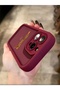 Iphone 16 pro leopard patterned burgundy shock proof case - 2