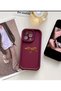 Iphone 16 pro leopard patterned burgundy shock proof case - 4