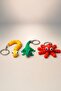 3 Pieces Movable Jointed Colorful Keychain Set - Iguana, Octopus, Snake - 3-Piece Gift Set