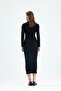 Half Fisherman Long Sleeve Combed Cotton Dress - 8