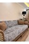 Sofa Cover Luxury Cotton Marble Pattern Non-Slip Reversible Fringed Decorative for Daily Use - 2