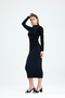 Half Fisherman Long Sleeve Combed Cotton Dress - 5