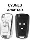 Chevrolet Opel Cruze Kalos Spark Aveo Astra J Insignia 3 Button Nano Key Case Cover White - 2