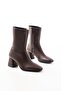 Zri̇n-032 Premium Brown Heeled Zippered Women's Boots - 4