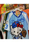 Kitty Print Detailed Jersey Short Sleeve Jersey T-Shirt