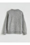 Lcw Kids Gray Crew Neck Patterned Girls' Knitwear Sweater - 2